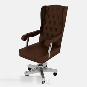 Коричневе висококласне офісне крісло 3d модель