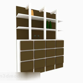 Brown Display Cabinet 3d model