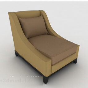Brown Home Single Sofa V2 3d model