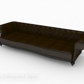 Modelo 3d de sofá doméstico em tecido marrom