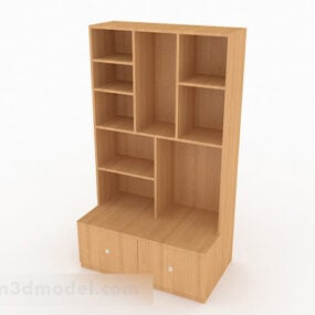 Drewniane meble gablotowe w brązowym domu Model 3D