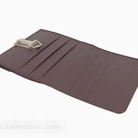 Model 3d Dompet Kulit Coklat