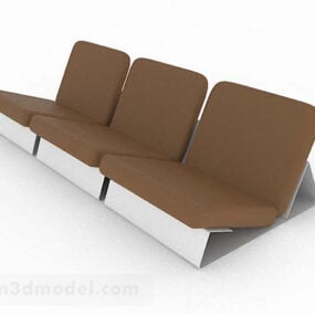 Brown Leisure Row Chair 3d model