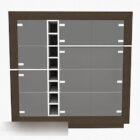 Brown minimalist bookcase 3d model