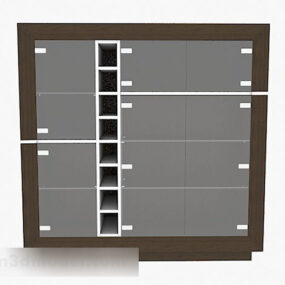 Bruin minimalistisch boekenkast 3D-model