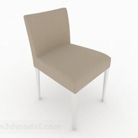 Minimalist Home Chair Brown Fabric 3d model
