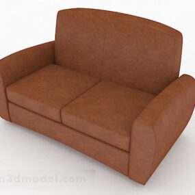 Minimalist Brown Double Sofa Furniture 3d model
