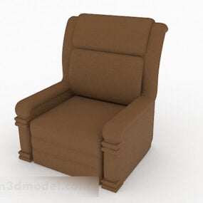 Brown Minimalist Single Sofa 3d model