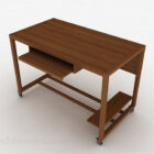 Ruskea minimalistinen puinen työpöytä