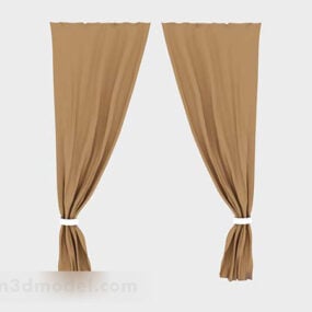 Brown Minimalistic Curtain 3d model