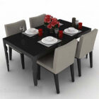 Minimalistický jídelní stůl a židle nábytek