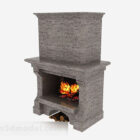Brown Minimalistic Fireplace