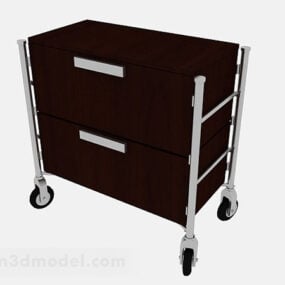 Brown Mobile Cabinet Furniture 3d model