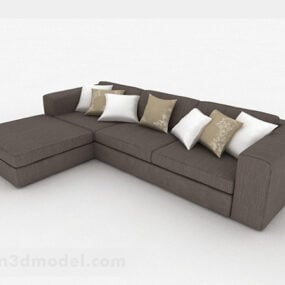 Model 3d Sofa Multiseater Coklat