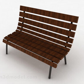 Modelo 3d de cadeira de parque marrom