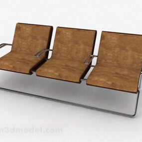 Brown Public Leisure Chair 3d model