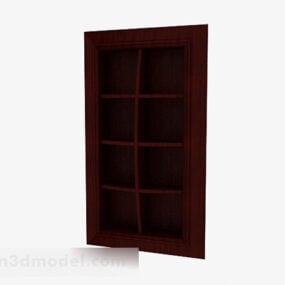 Browngrid houten vitrinekast 3D-model