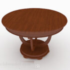 Diseño de mesa de comedor redonda marrón