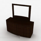 Brown simple dressing table 3d model