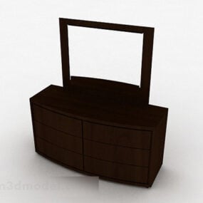 Hnědý jednoduchý toaletní stolek 3D model