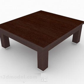 Brown Simple Square Wooden Coffee Table 3d model