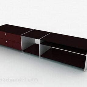 Brown Single Layer Tv Cabinet 3d model