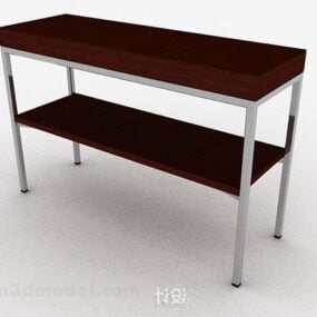 مدل سه بعدی میز کوچک دو لایه قهوه ای
