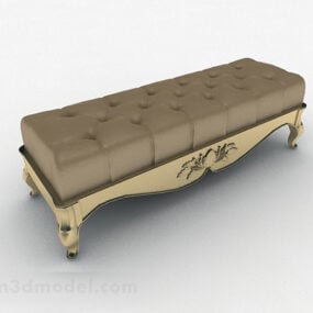 Brown Sofa Classic Bench 3d model