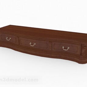 Brown Solid Wood Tv Cabinet 3d model