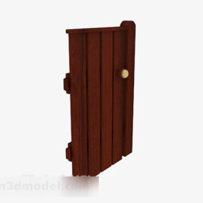 Brown Solid Wood Door 3d model