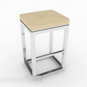 Brown Square Leisure Stool Furniture 3d model