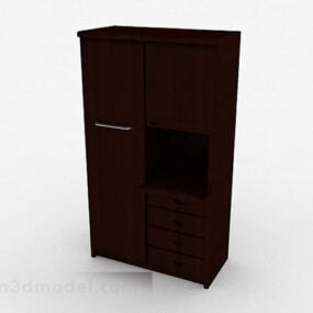 Brown Stereo Bedroom Wardrobe 3d model