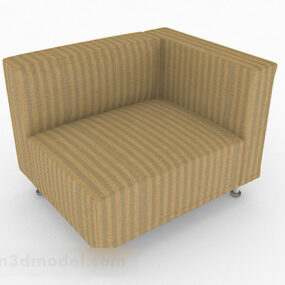 Brown Striped Simple Single Sofa 3d model