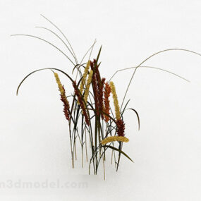Modelo 3d de planta de palha marrom de jardim