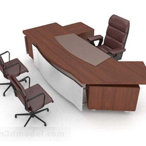 Brown Wood Atmospheric Desk 3d-modell