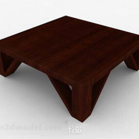 Mesa de centro cuadrada de madera marrón modelo 3d