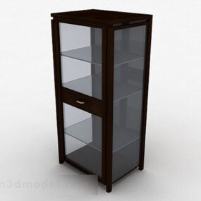 Wood Multi-layer Display Cabinet 3d model