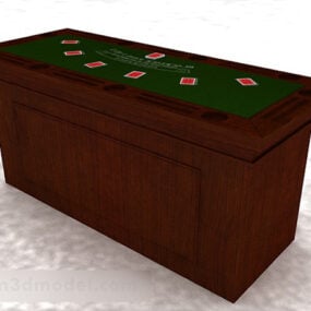 Brązowy drewniany stół blokowy Model 3D