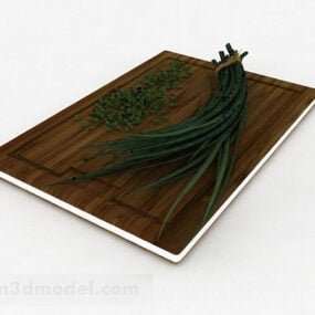 茶色の木製まな板3Dモデル