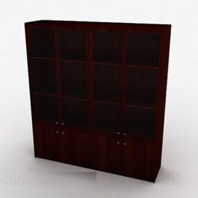 Wooden Four Door Display Cabinet V1 3d model