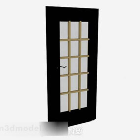 Hnědé dřevěné domácí dveře 3D model
