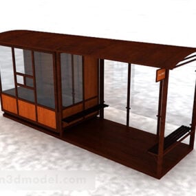 Wooden Kiosk 3d model