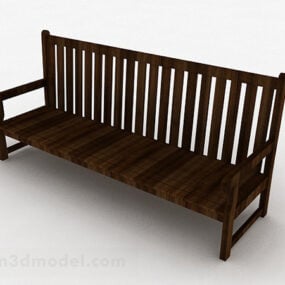 Коричневий дерев'яний шезлонг 3d модель