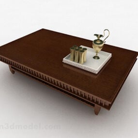 Drewniany prostokątny stolik kawowy V1 Model 3D