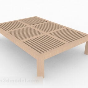 Modelo 3d de mesa de centro simples de madeira marrom