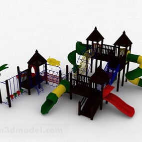 Mô hình 3d đồ chơi sân chơi bằng gỗ