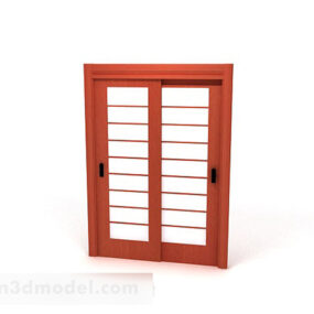 3д модель коричневой деревянной раздвижной двери