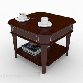 Ruskea puinen teepöytä 3d-malli