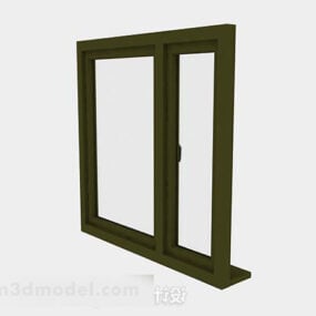 Brown Wooden Window Frame 3d model