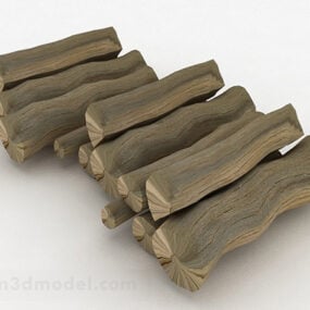 燃える木の杭3Dモデル